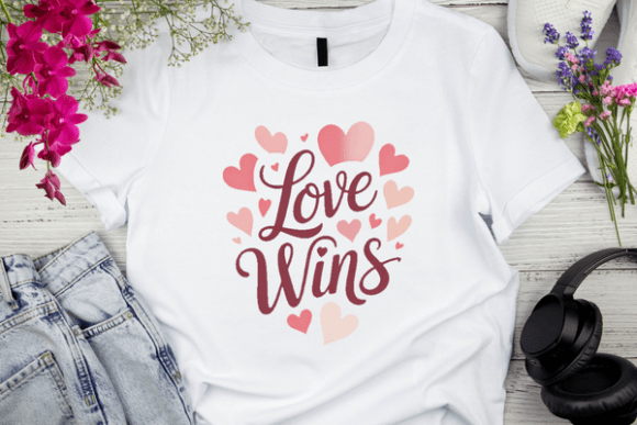 Download Romantic Typography Love Wins T-shirt - Premium Resources