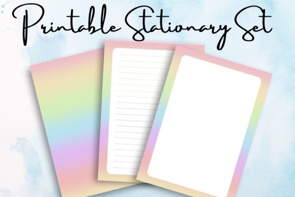 Download Printable Stationary Pale Ombré Rainbow - Stationary Collection