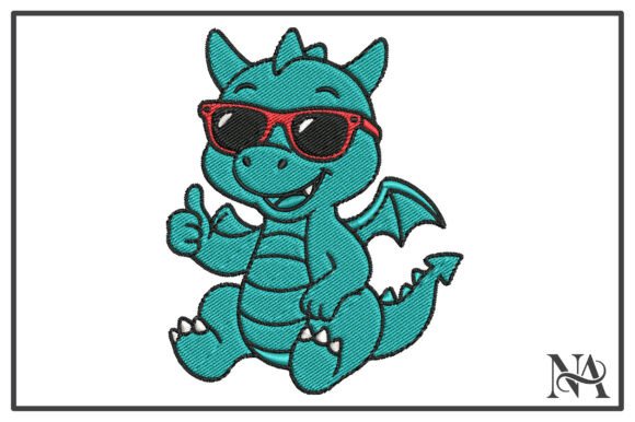 Download Cool Dragon with Sunglasses Embroidery - Embroidery Collection