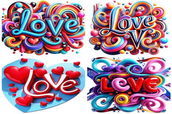 Download Typography Love Text Designs Bundle - Premium Bundle