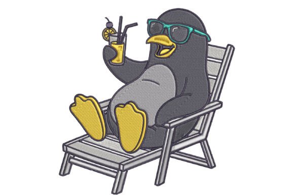 Download Beach Penguin Embroidery Design - Embroidery Collection