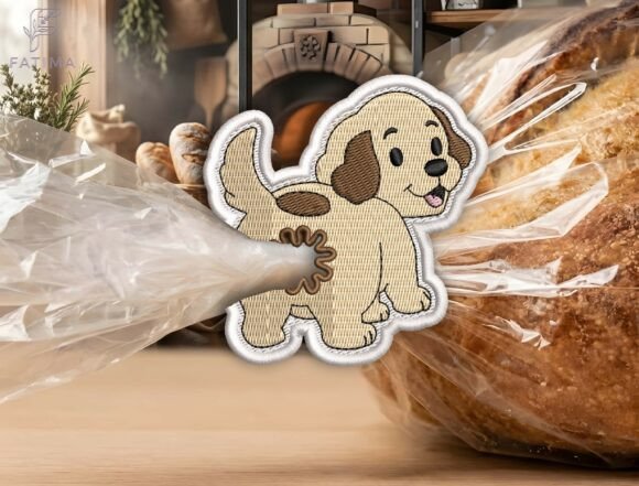 Download Cute Puppy Bag Tie Embroidery Design - Embroidery Collection
